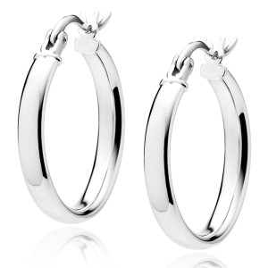 Cercei rotunzi argint Ø20 mm x 3 mm Classic Hoops DiAmanti KHV320R-DIA (Argint 925‰ 2,6 g.)
